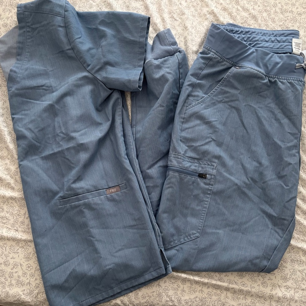 Figs Light Blue Joggers scrub set